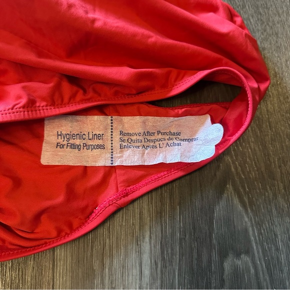 Andie Red One-Piece Asymmetrical Swimsuit - Picture 9 of 9